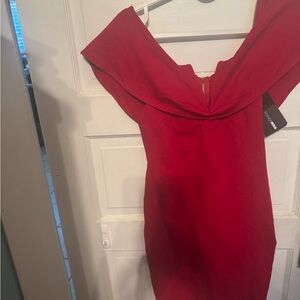 Elegant Red Off-Shoulder Dress